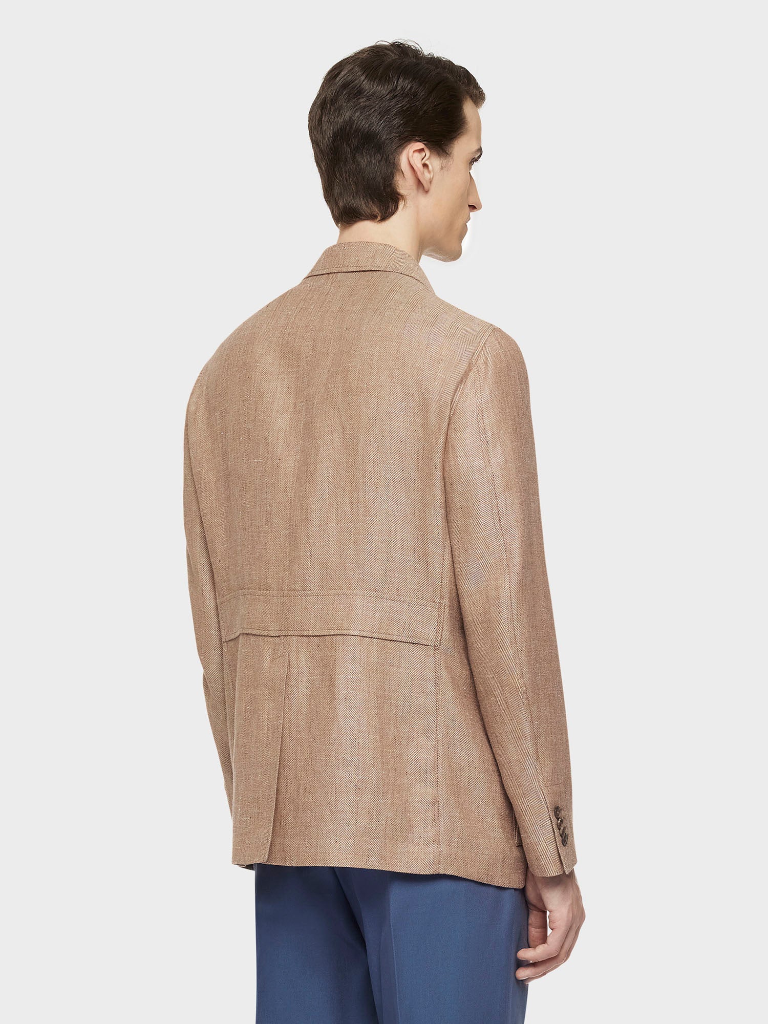 Caruso Menswear Abbigliamento Uomo Giacche Giacca sahariana in lino e lana beige look 4