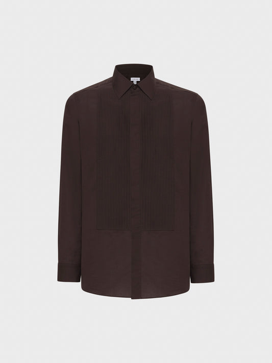 Caruso Menswear Abbigliamento Uomo Camicia da cerimonia in cotone marrone still