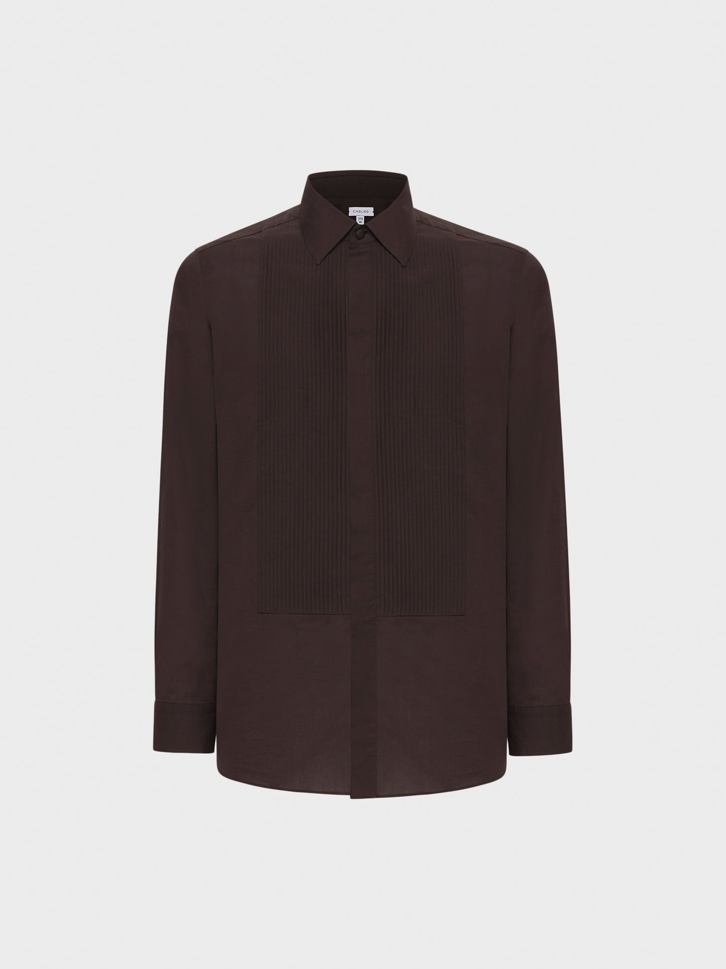 Caruso Menswear Abbigliamento Uomo Camicia da cerimonia in cotone marrone still
