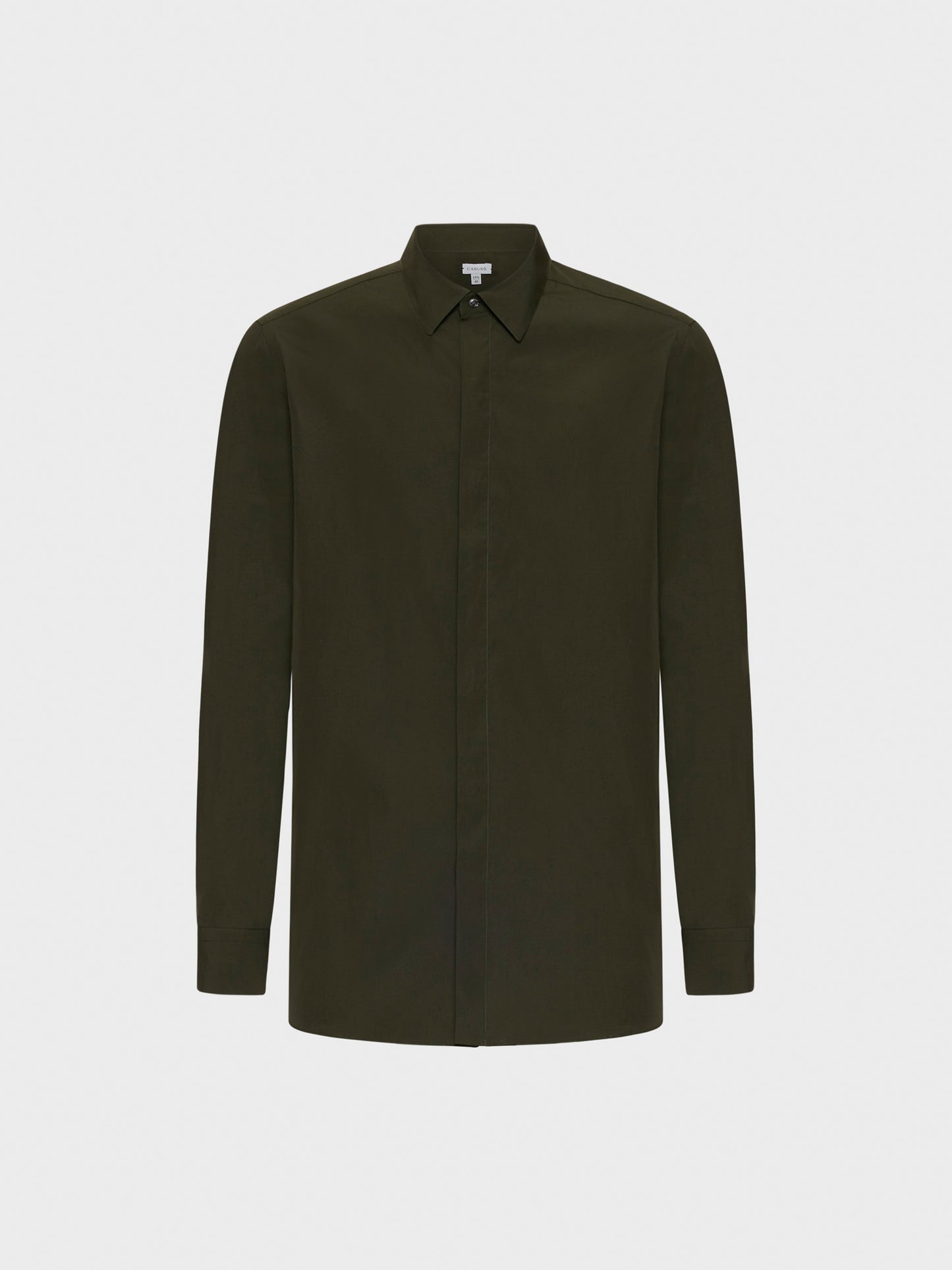 Caruso Menswear Abbigliamento Uomo Camicia slim in cotone verde still