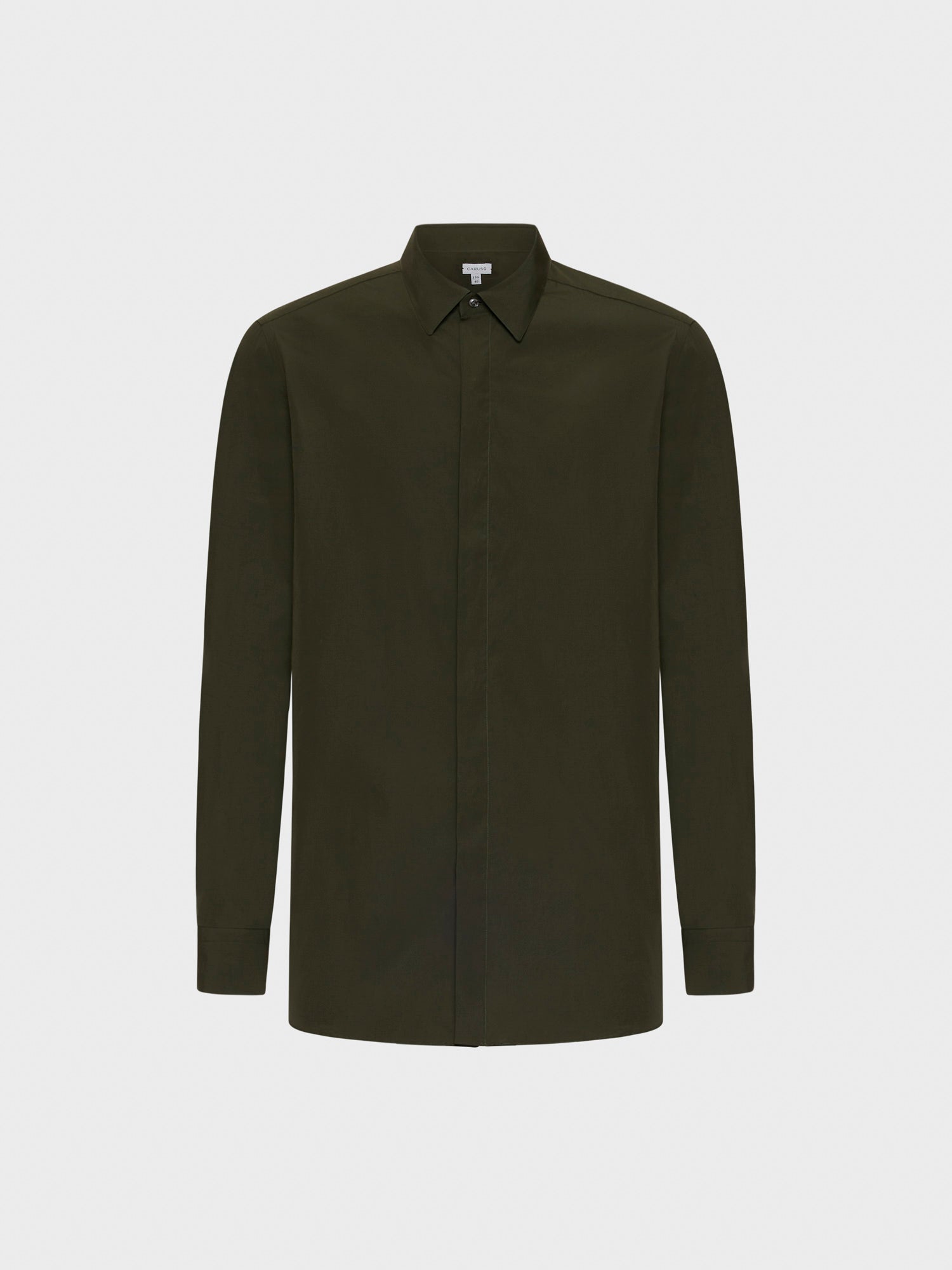Caruso Menswear Abbigliamento Uomo Camicia slim in cotone verde still