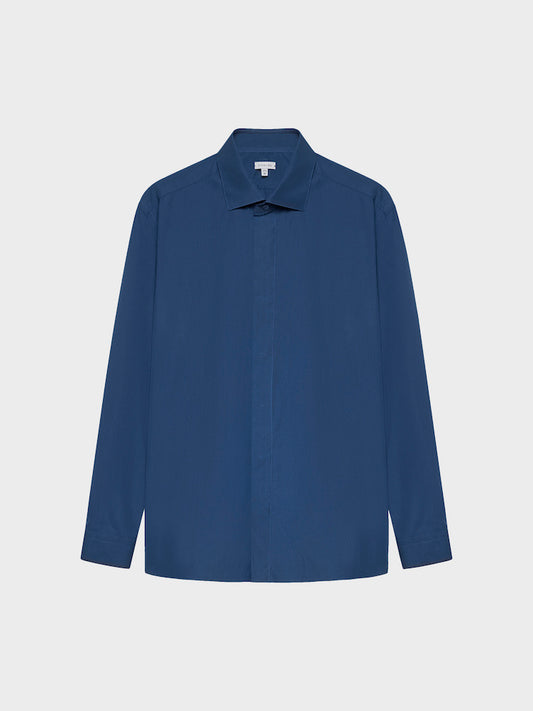 Caruso Menswear Abbigliamento Uomo Camicie Camicia slim in cotone blu look 2