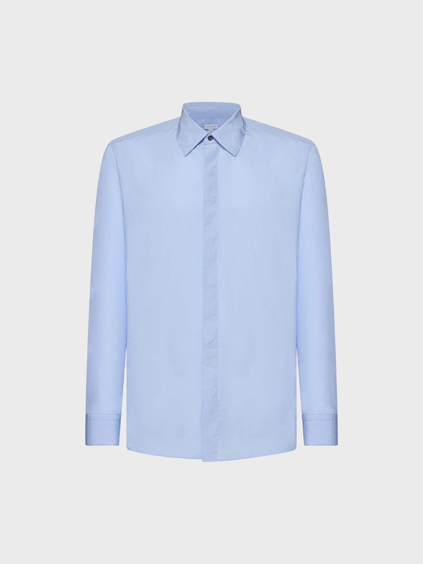 Caruso Menswear Abbigliamento Uomo Camicie Camicia slim in cotone azzurra look 1