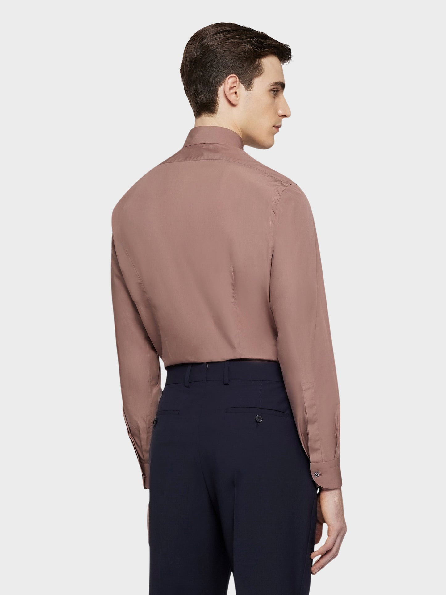 Caruso Menswear Abbigliamento Uomo Camicie Camicia slim in cotone rosa look 4