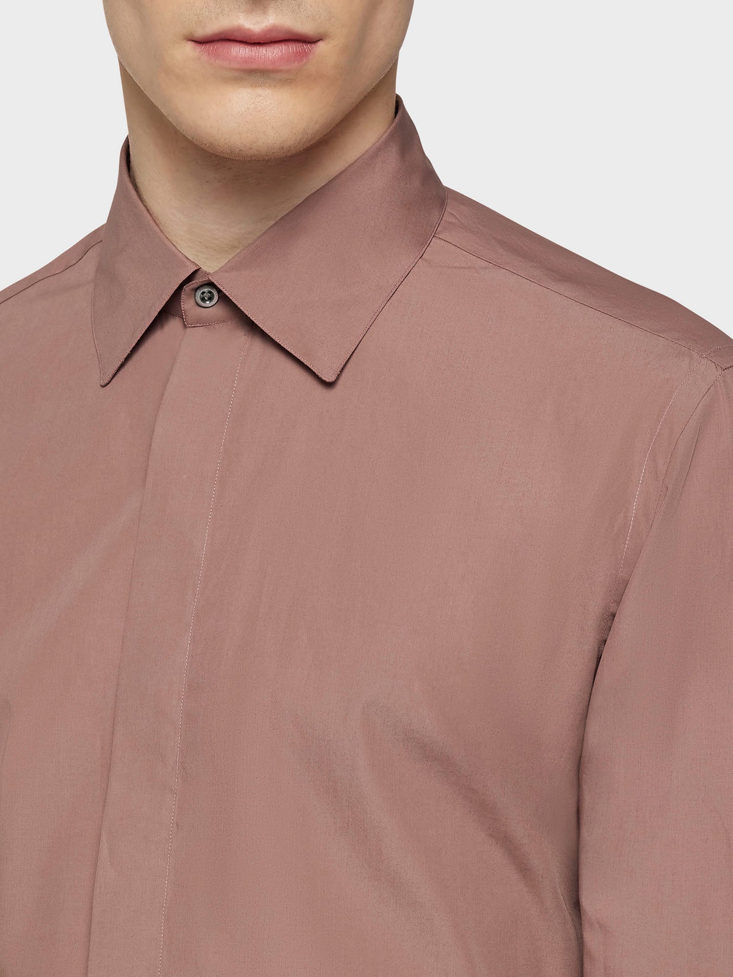 Caruso Menswear Abbigliamento Uomo Camicie Camicia slim in cotone rosa look 5