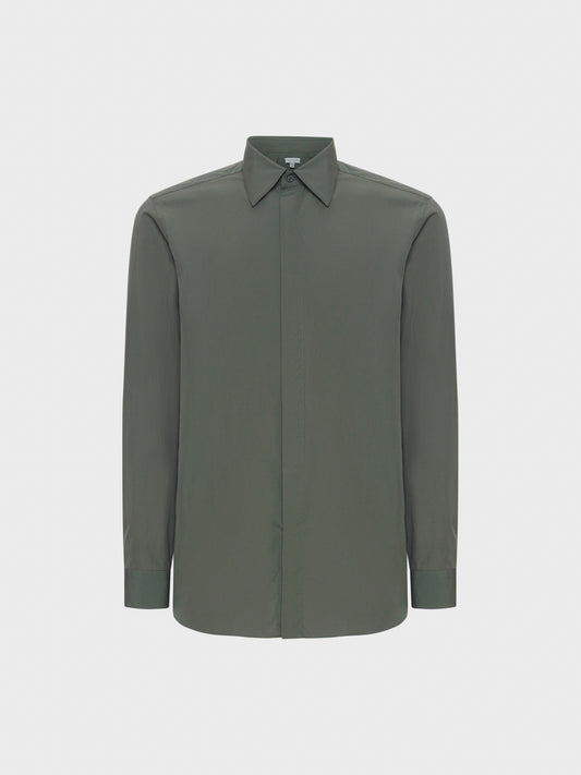 Caruso Menswear Abbigliamento Uomo Camicia slim in cotone verde salvia still