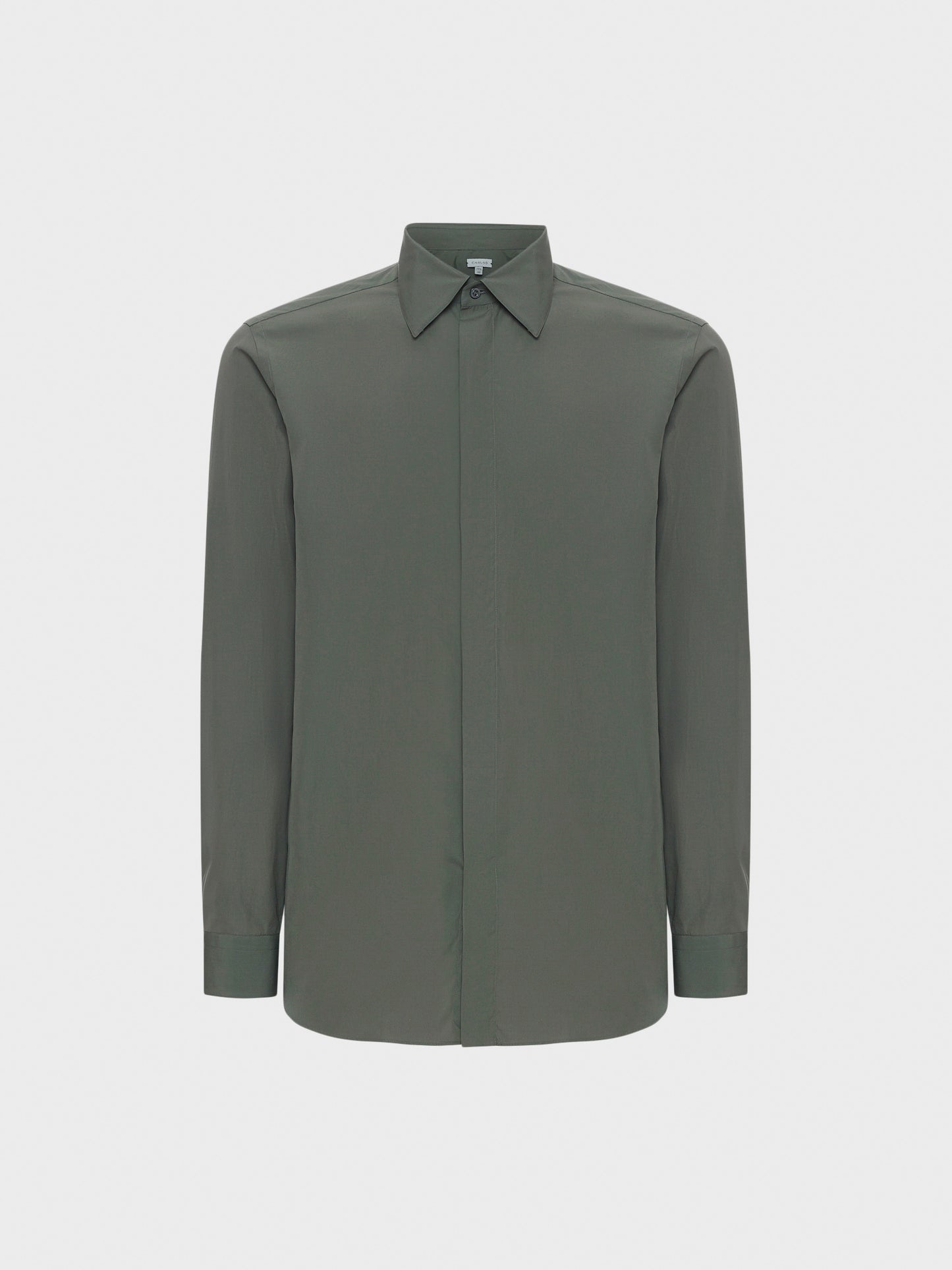 Caruso Menswear Abbigliamento Uomo Camicia slim in cotone verde salvia still