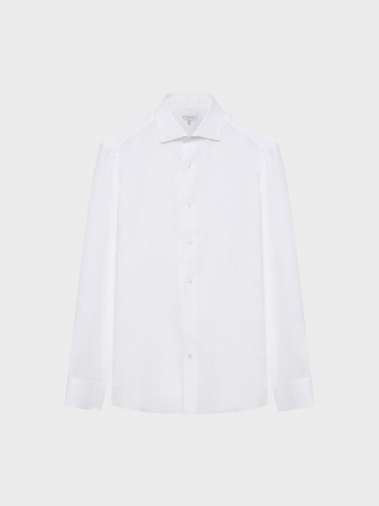 Caruso Menswear Abbigliamento Uomo Camicie Camicia slim in lino bianca look 2