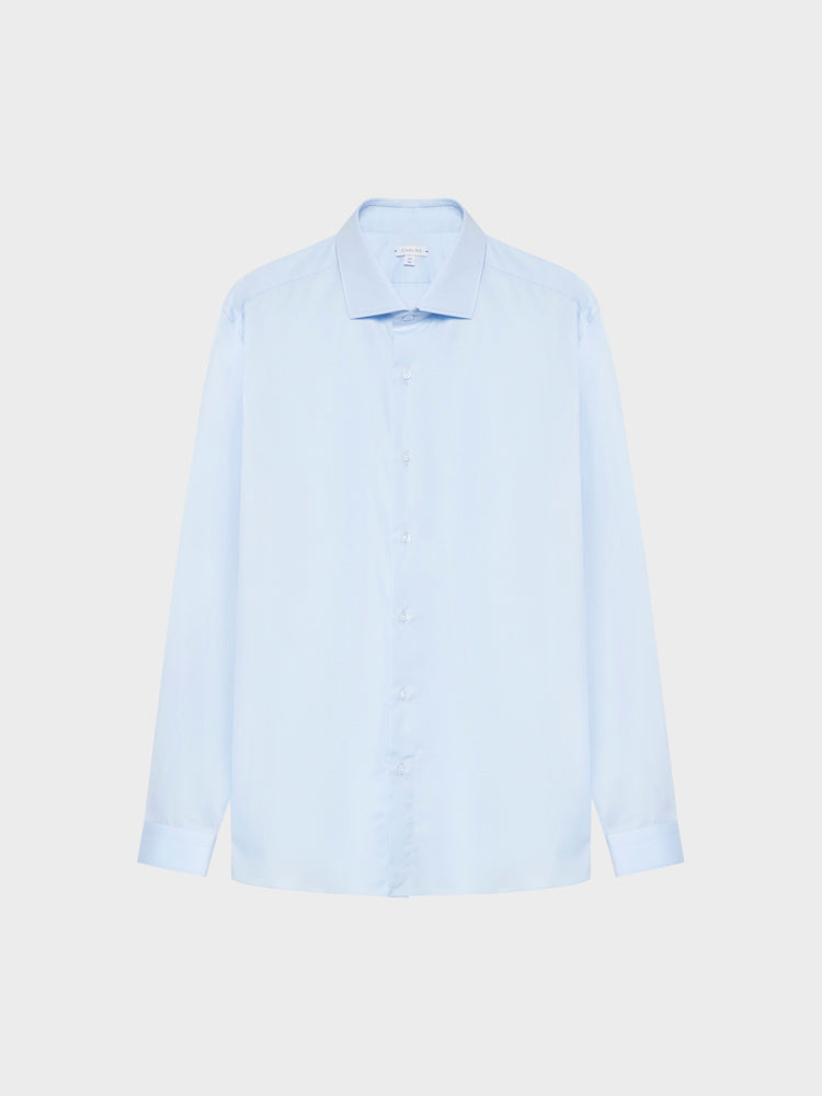 Caruso Menswear Abbigliamento Uomo Camicie Camicia slim in cotone azzurra timeless look 1
