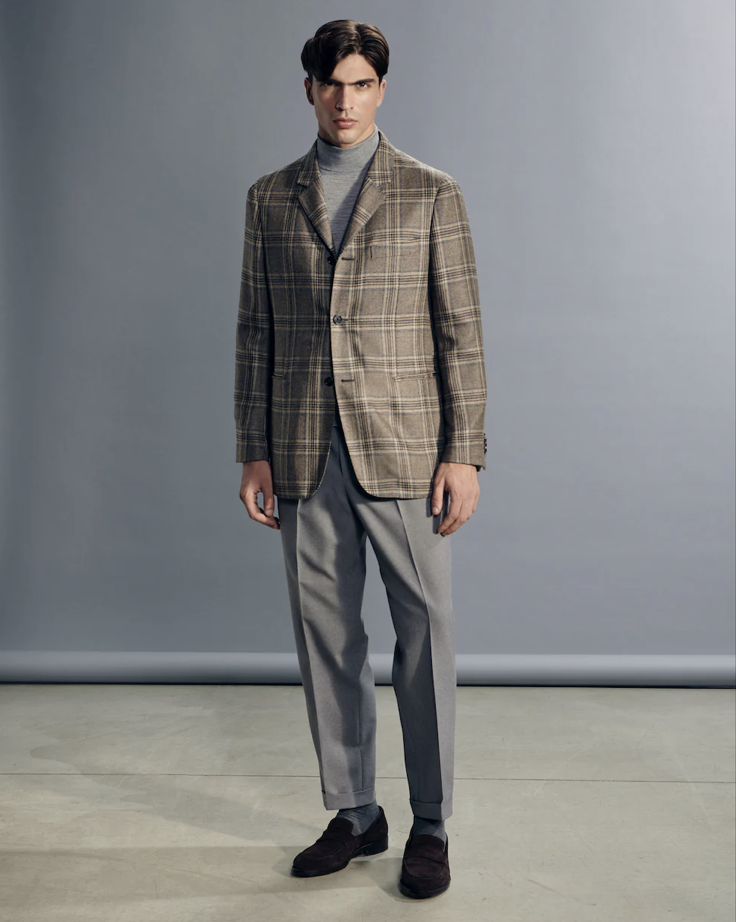 Caruso Menswear Abbigliamento Uomo Abiti Soragna suit in glen plaid wool cashmere blend look 1