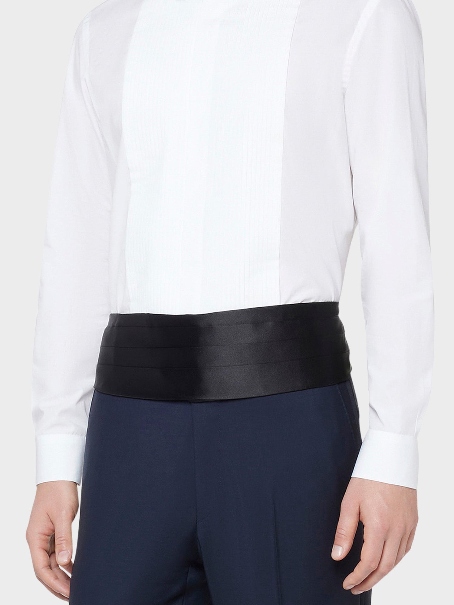 Caruso Menswear Abbigliamento Accessori Uomo Fascia smoking in seta nero per cerimonie dettaglio