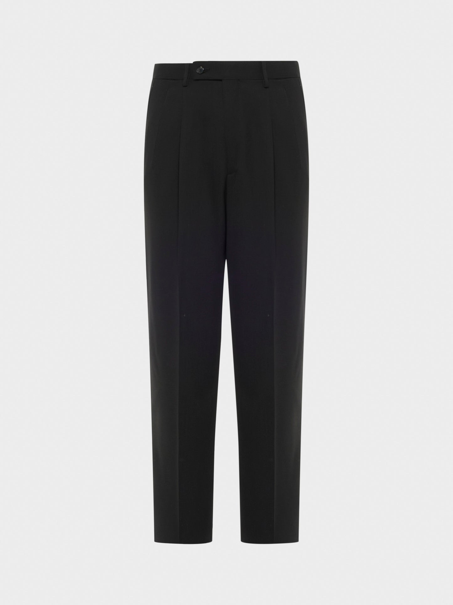Caruso Menswear Abbigliamento Uomo Pantaloni Pantalone in tropical di lana nero houdini look 1