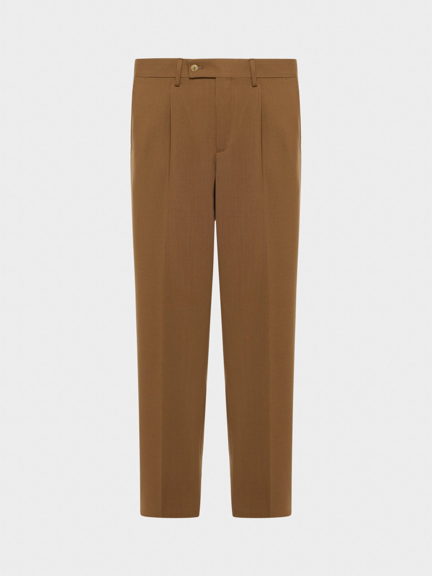 Caruso Menswear Abbigliamento Uomo Pantaloni Pantalone in tropical di lana marrone houdini look 1