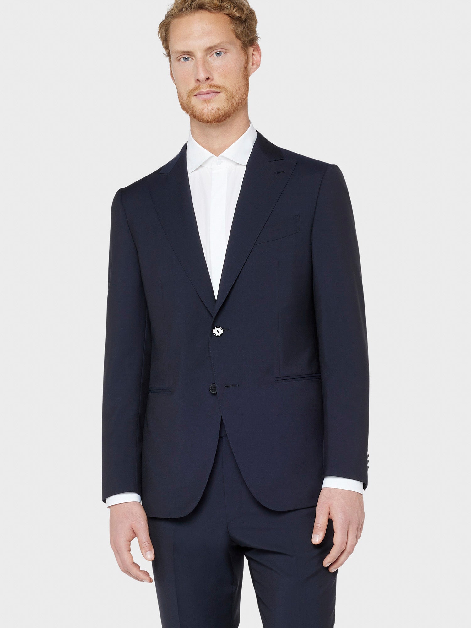 Caruso Menswear Abbigliamento Uomo Abito Norma in lana-mohair blu notte drop 7R dettaglio giacca