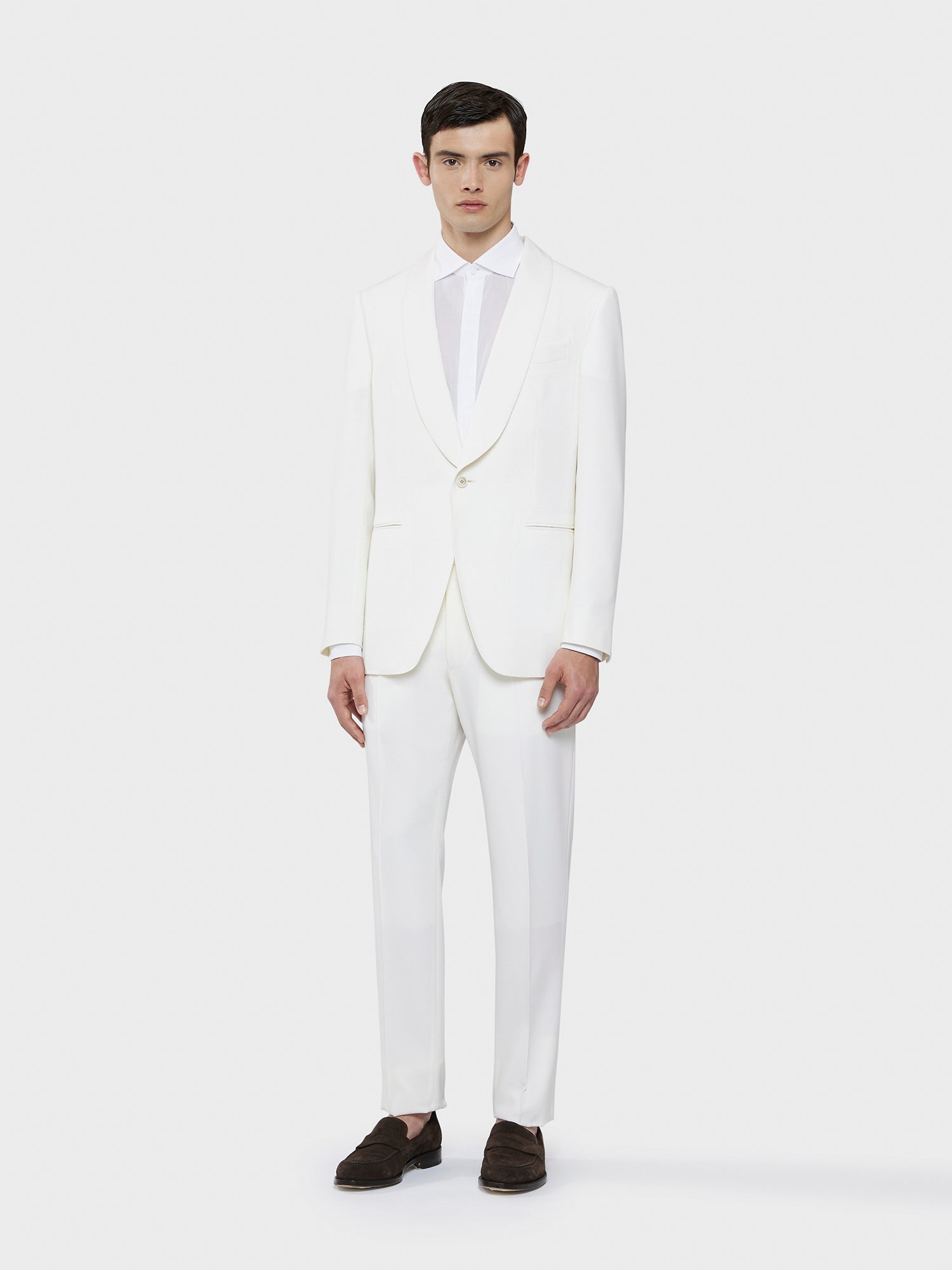 Caruso Menswear Abbigliamento Uomo Giacca Norma foderata in lana bianco drop 7R total look