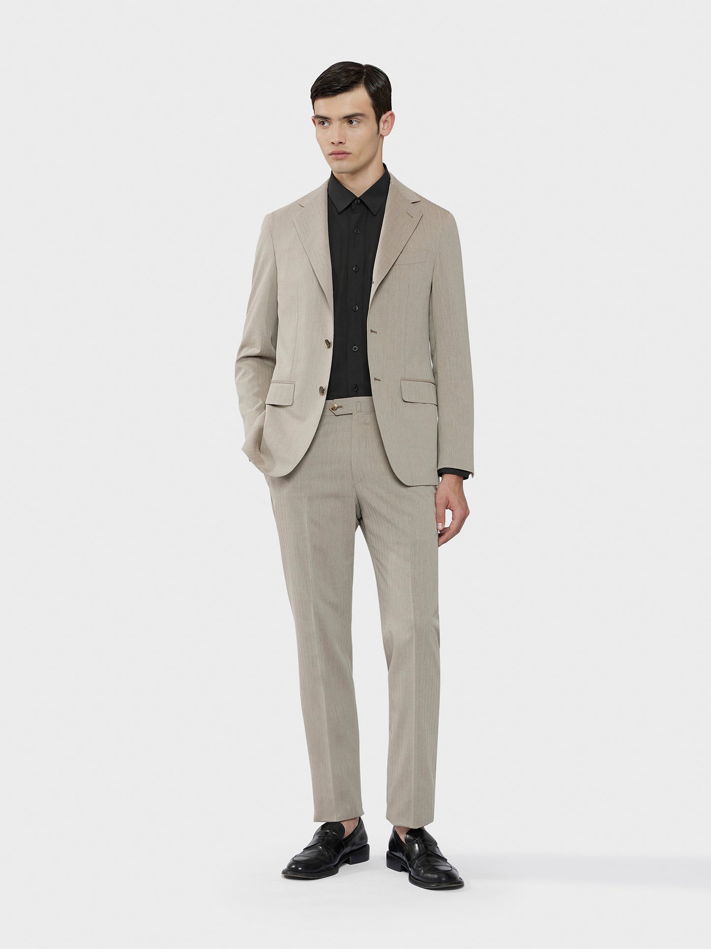 Caruso Menswear Abbigliamento Uomo Camicia in tencel carbone total look